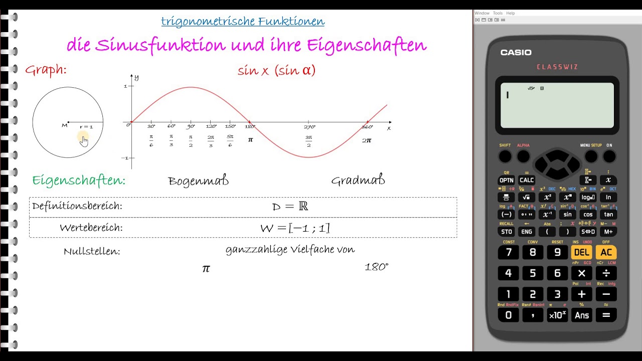 Lernvideo_Eigenschaften der Sinusfunktion (sin x)