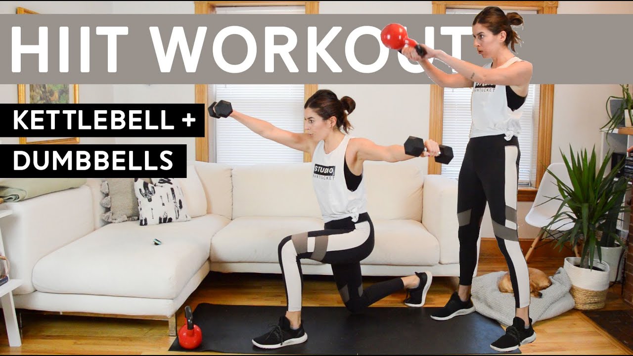 Total Body HIIT Workout (Kettlebell + Dumbbells)