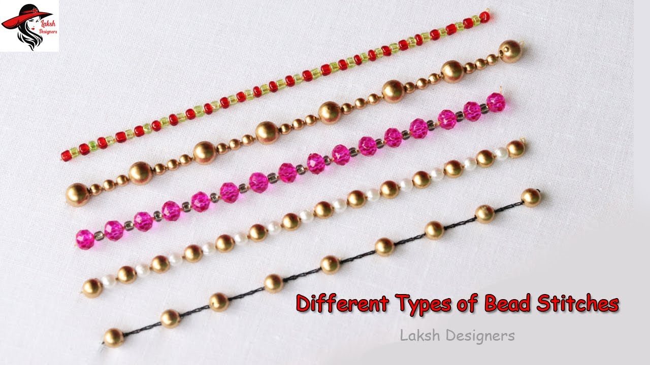 Aari work Different types of bead stitches for beginners / Aari work beads basic online classes