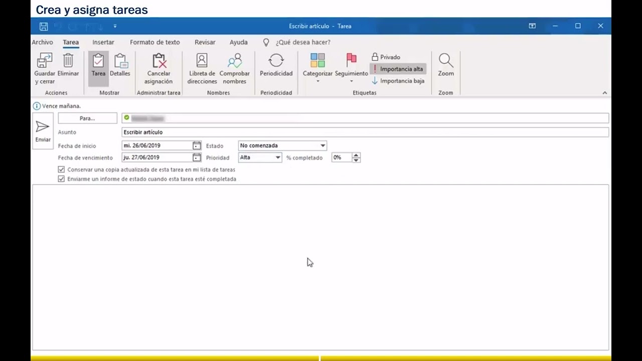 7- crear y asignar tareas outlook7