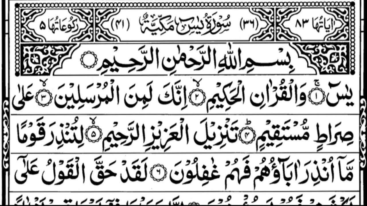 Surah Yaseen (Full Arabic text) | Beautiful & Heart Touching Quran Recitation 🕌 | Ep0017