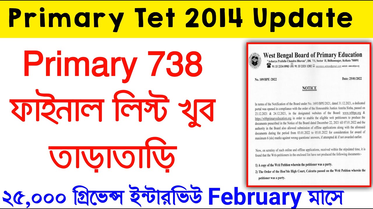 Primary 738 Interview List | Primary 2014 Not Include News | Primary Tet News Today |