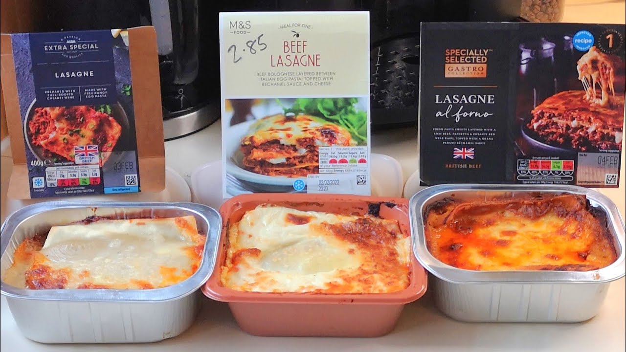 ASDA Vs M&S Vs ALDI Luxury Lasagne Food Review | Comparison