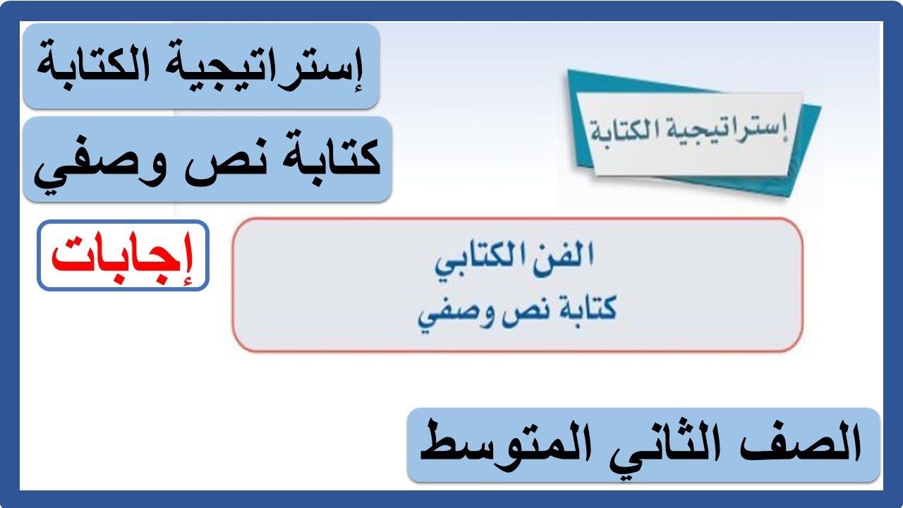 استراتيجية الكتابة الفن الكتابي كتابة نص وصفي للصف الثاني المتوسط لغتي الخالدة الوحدة الخامسة