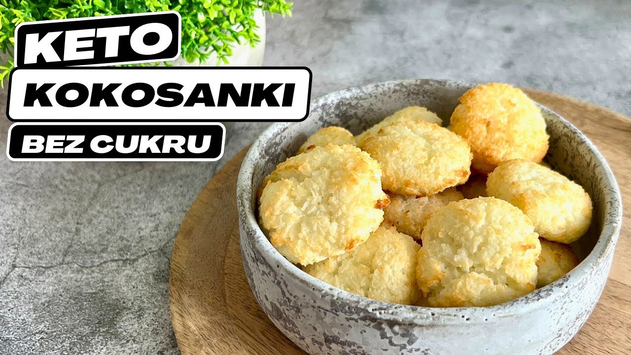 Pyszne kokosowe ciasteczka | Tylko 5 składników | Bez cukru