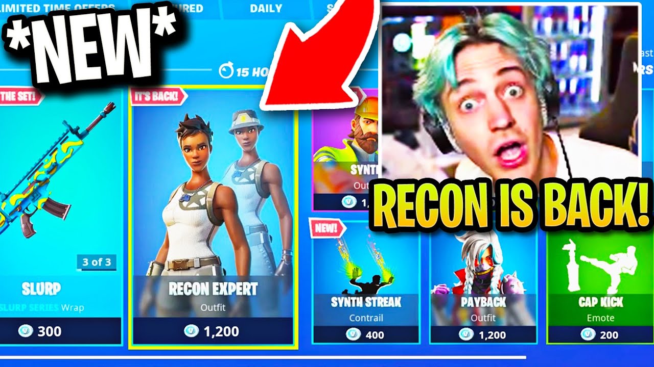 STREAMERS BUY RECON EXPERT *BACK* in ITEM SHOP! NEW EDIT STYLE! (RAREST SKIN in FORTNITE RETURNS!)