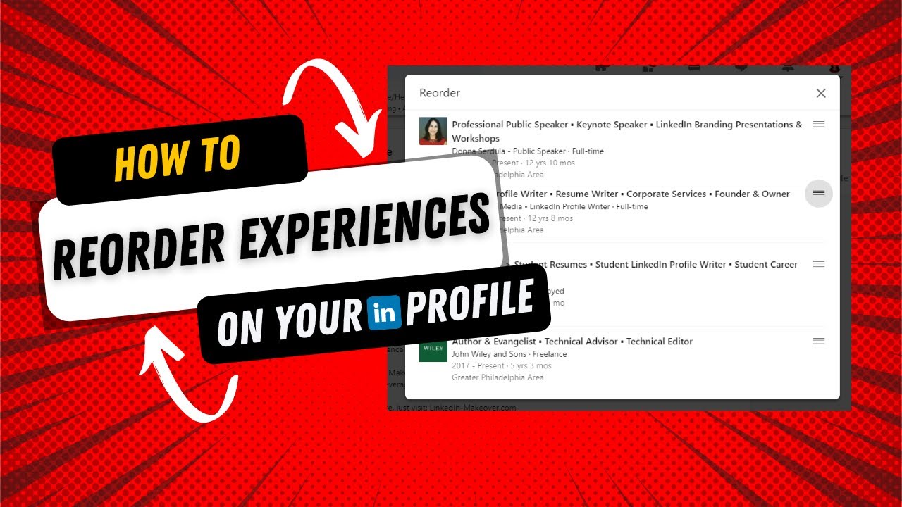 How to reorder experiences on your LinkedIn profile