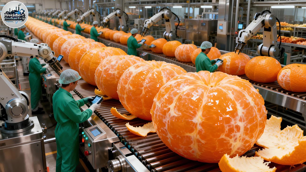 🍊 Inside a Mandarin Juice Factory: From Fresh Fruit to Fresh Juice (Full Process)