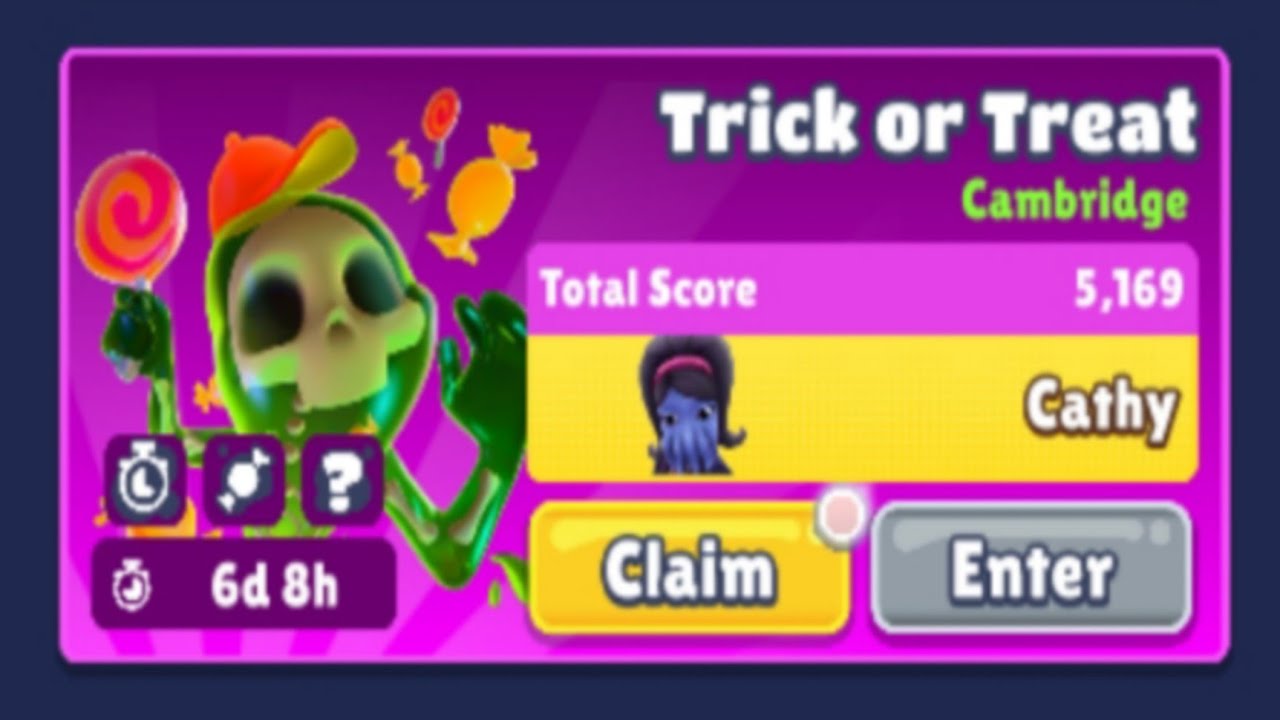 Subway Surfers 2024 : Upcoming Trick or Treat 🍬 🍭 Challenge on Subway Surfers Cambridge Halloween