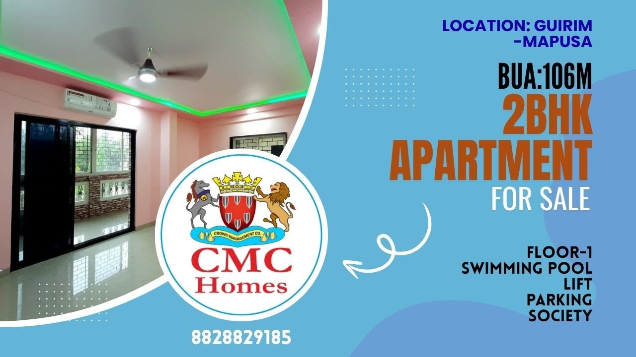 2BHK Luxurious Apartment For Sale in Guirim-Mapusa for Rs.85L Only! Call CMC Homes at 8828829185