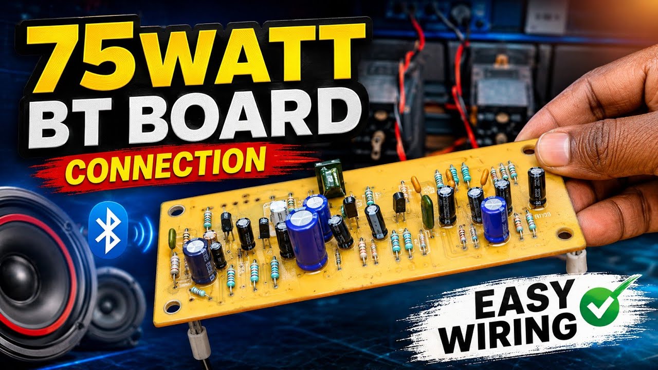 ⁷75 watt BT board wiring kaise karen/ 75 watt amplifier bt board wiring/ 75 wat  BT board connection