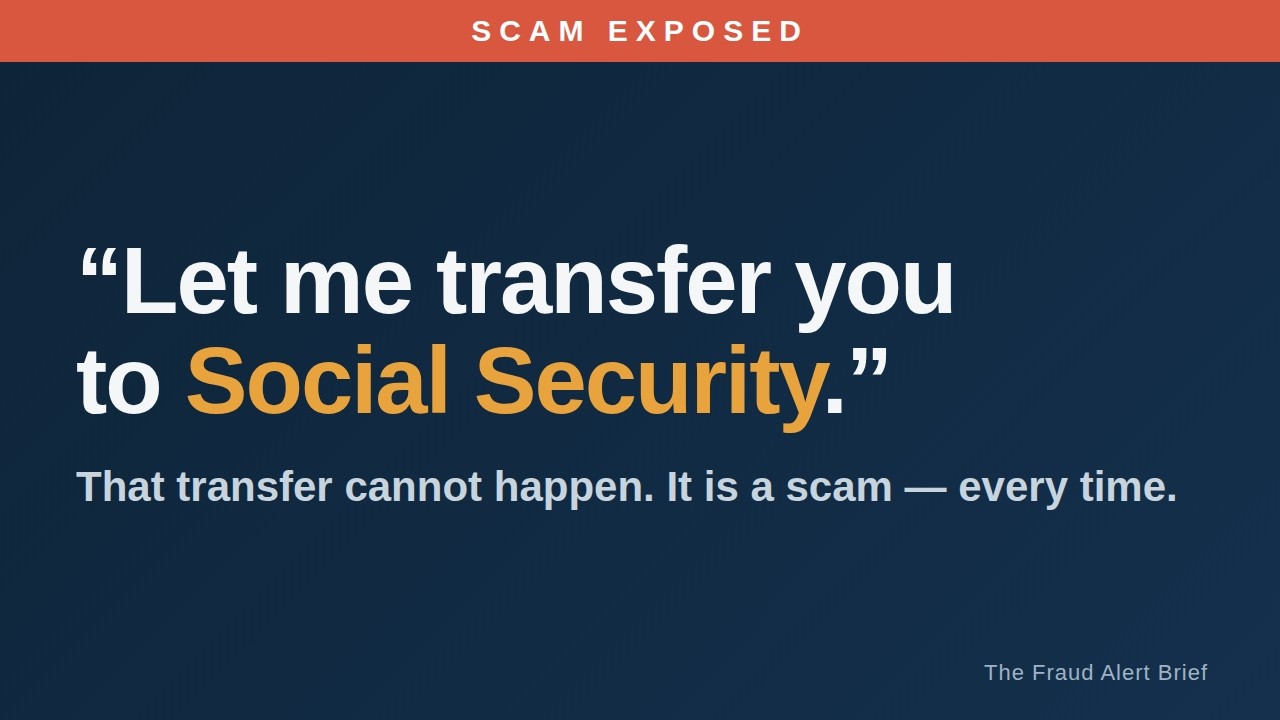 Social Security Scam Calls: Why a Transfer to SSA Is Always Fake