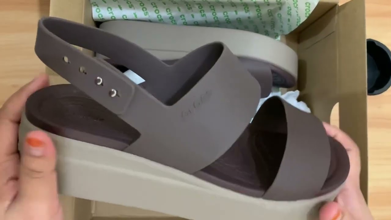 Unboxing crocs Brooklyn Low wedge heel sandals 100% genuine(Original )