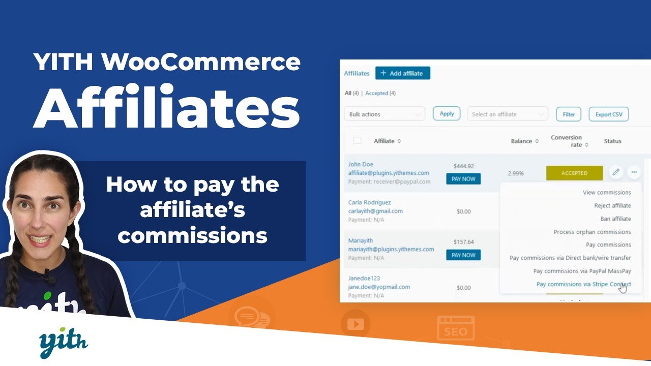 How to pay the affiliate&rsquo;s commissions - YITH WooCommerce Affiliates
