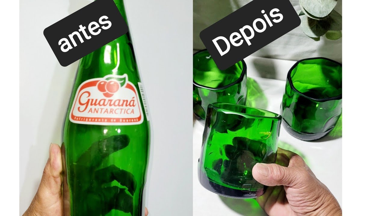 Copos  pra whisky feito com garrafas de guaraná  antártica 