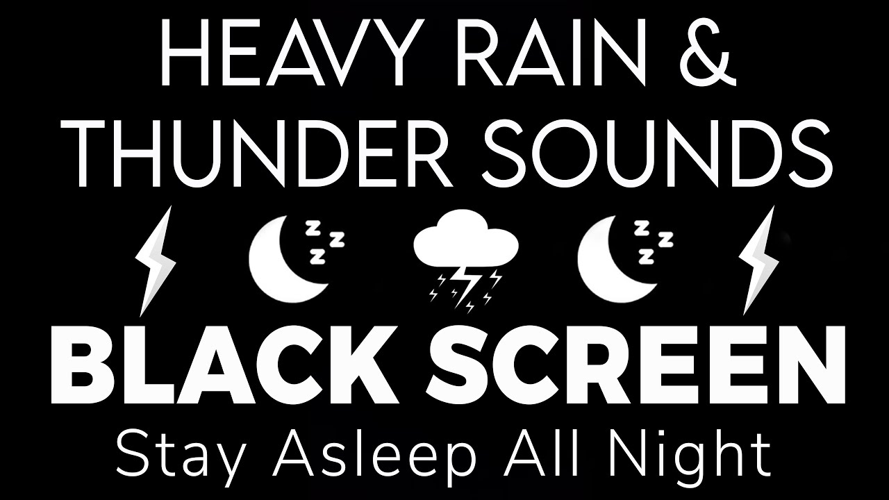 Stay Asleep All Night in Just 5 Minutes with Heavy Rain and Thunder Sounds | Black Screen for sleep
