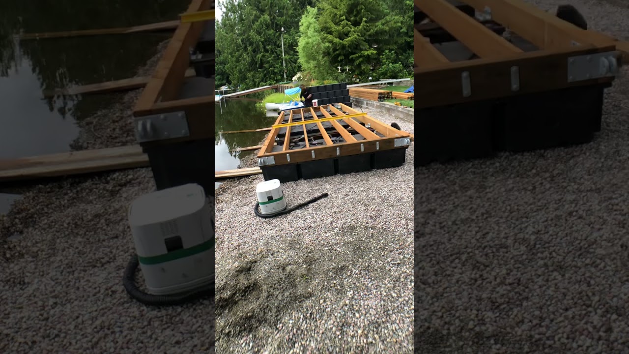 Framing a Dock. Here&rsquo;s how we started installing our dock frame on to roto molded floats. #drdecks