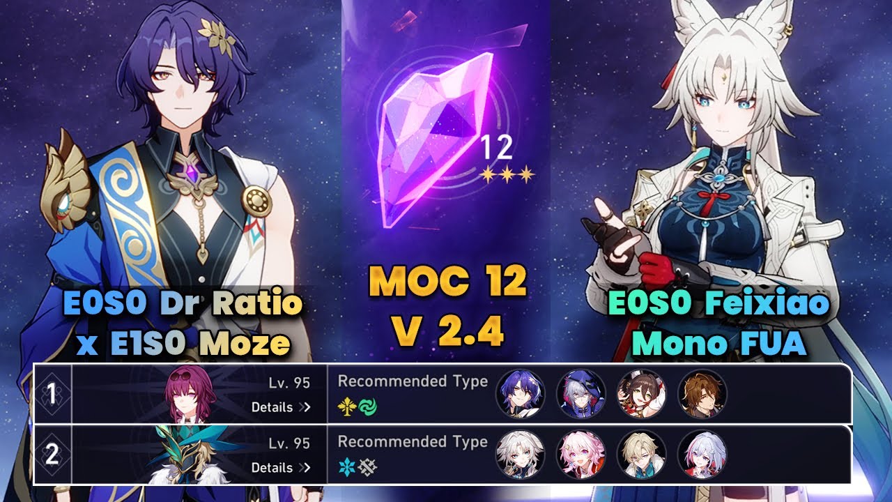 E0S0 Dr Raio x E1S0 Moze & E0S0 Feixiao Mono FUA Team | MOC12 | 3 Stars | HSR | V2.4 |