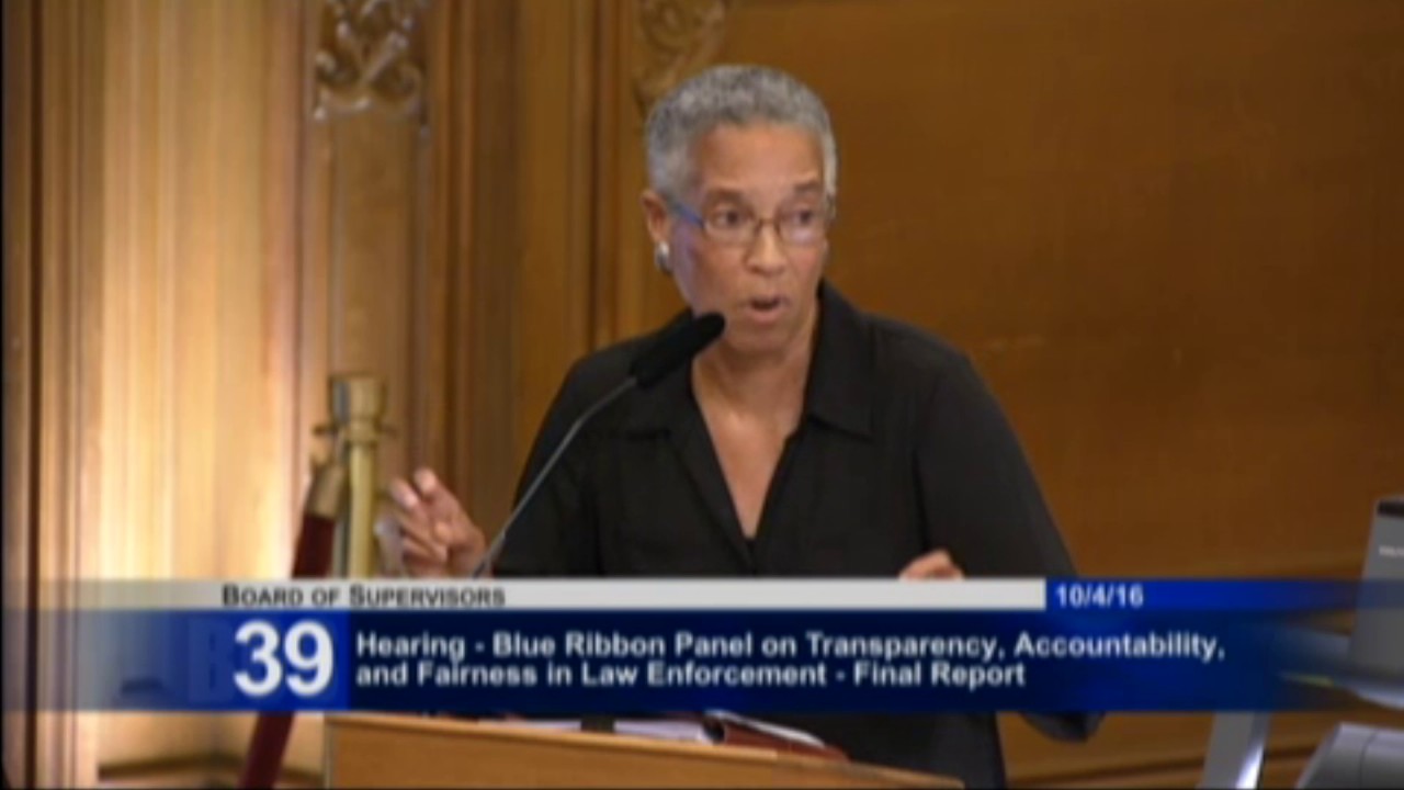 Judge Cordell speaks on SFPD's history of Brutality and Racism at Board Hearing, 2016