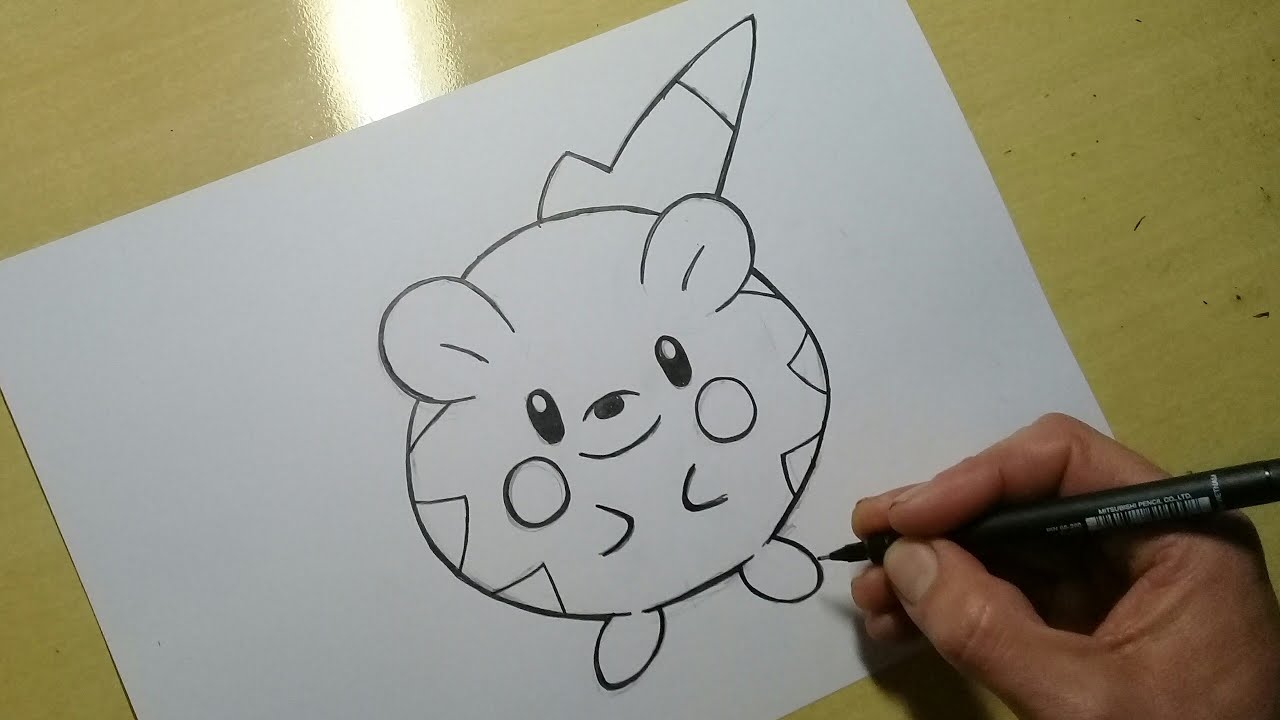 TUTORIAL COMO DESENHAR o #POKEMON TOGEDEMARU passo a passo