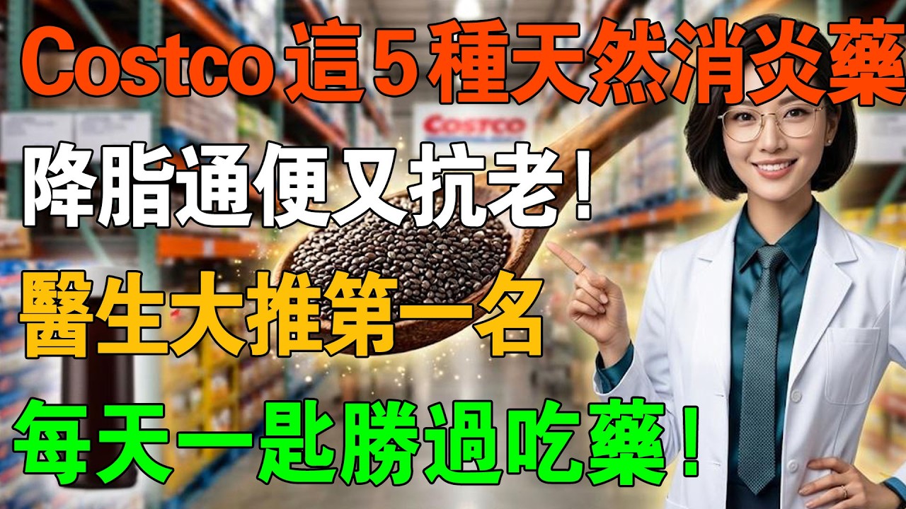 去Costco別再亂買零食！這5大寶藏竟是「天然消炎藥」？降脂通便又抗老！醫生大推：第一名「長壽種子」每天一匙勝過吃藥！🔥#Costco必買 #Costco好物推薦 #天然消炎藥 #奇亞籽 #亞麻籽粉