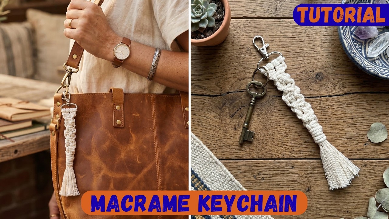 MACRAME KEYCHAIN FOR BEGINNERS | Easy Macrame tutorial | Brelok z Makramy