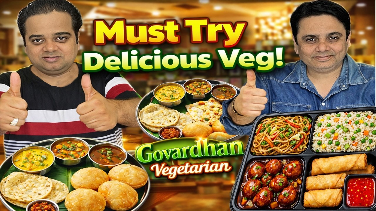3 Thali in ONE Video 😍 Jain, Chinese & South Indian Govardhan Vegetarian Food in Delhi ChatoraPoint