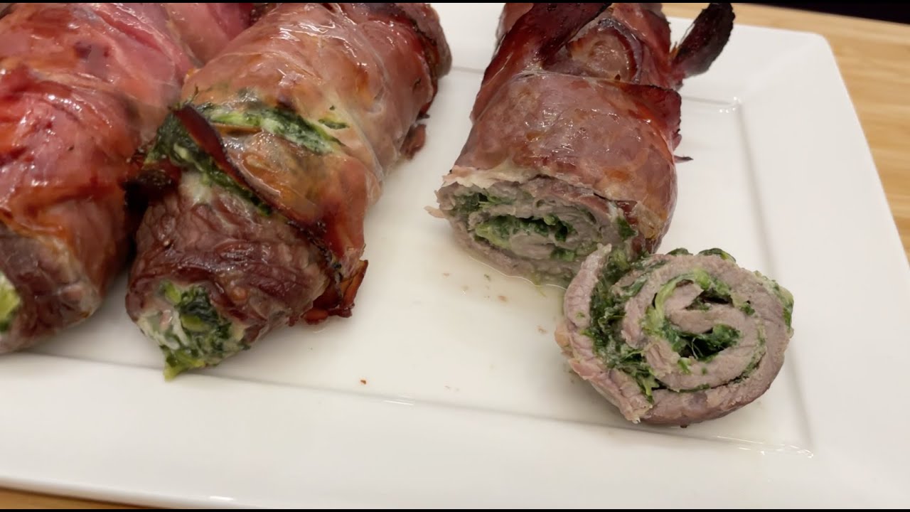 Rotolini di Carne e Speck ripieni di Formaggio e Spinaci