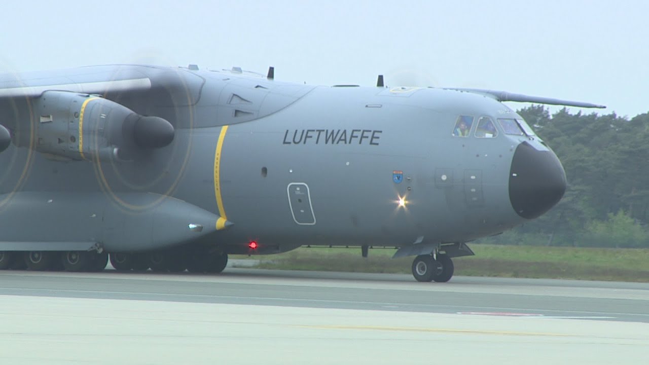 Wieder startete der A400 der Luftwaffe von Weeze Airport