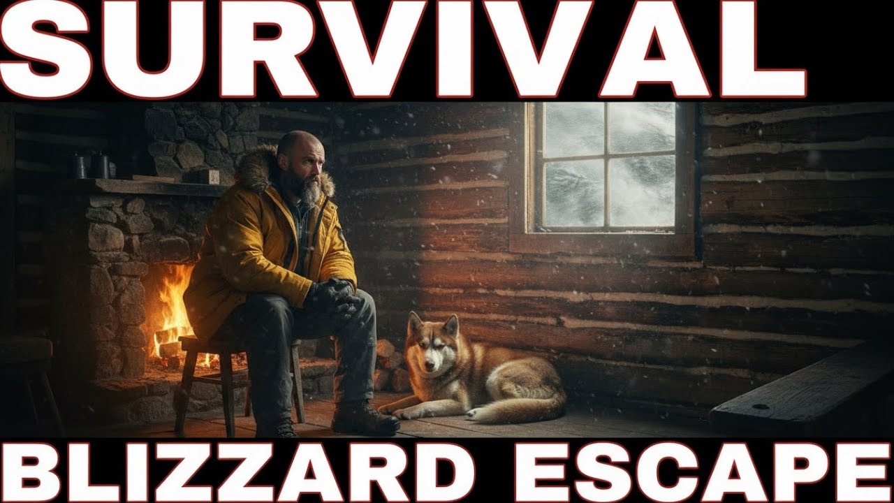 Surviving Extreme Snowstorm in Off Grid Tiny Cabin🌨️🏡