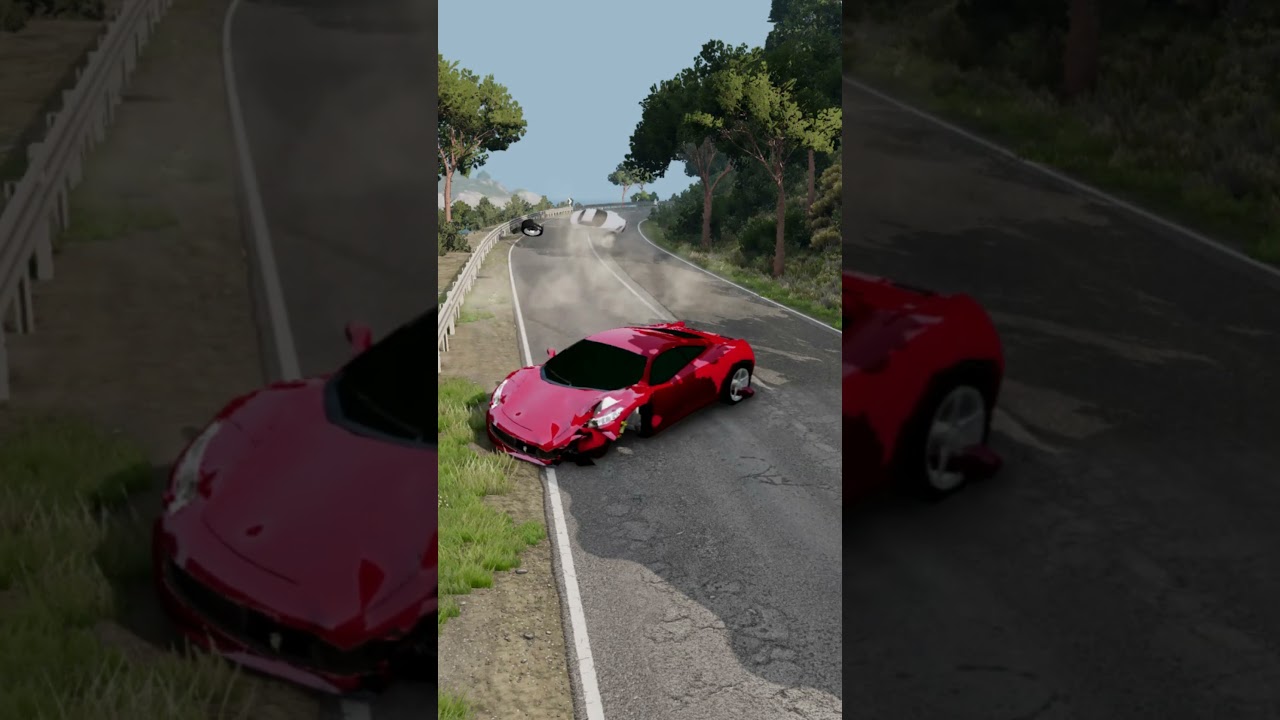 Overtaking Car Crash Simulation #beamng #carcrash #collision #car