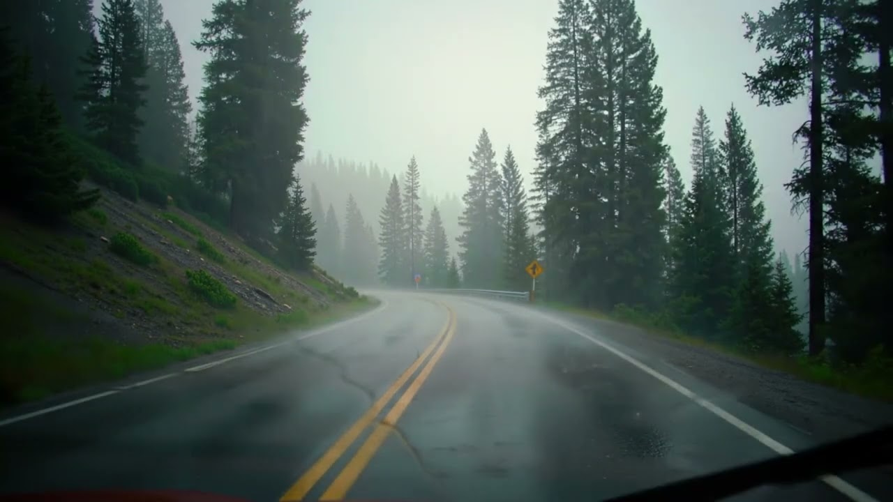 Forest Highway Rain Ambience #30 &ndash; Soothing ASMR Sleep Sounds