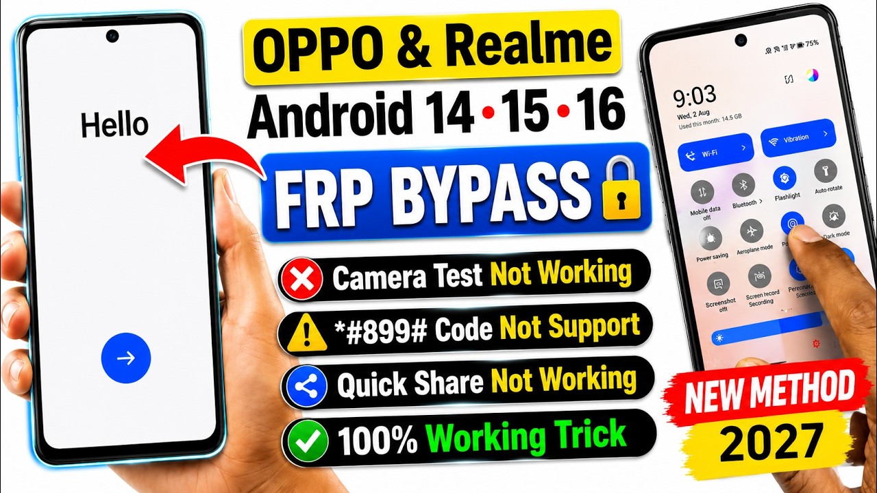 Oppo Frp Bypass Android 16 (Latest Update 2027) New Method | Android 16 Frp Bypass All Models New