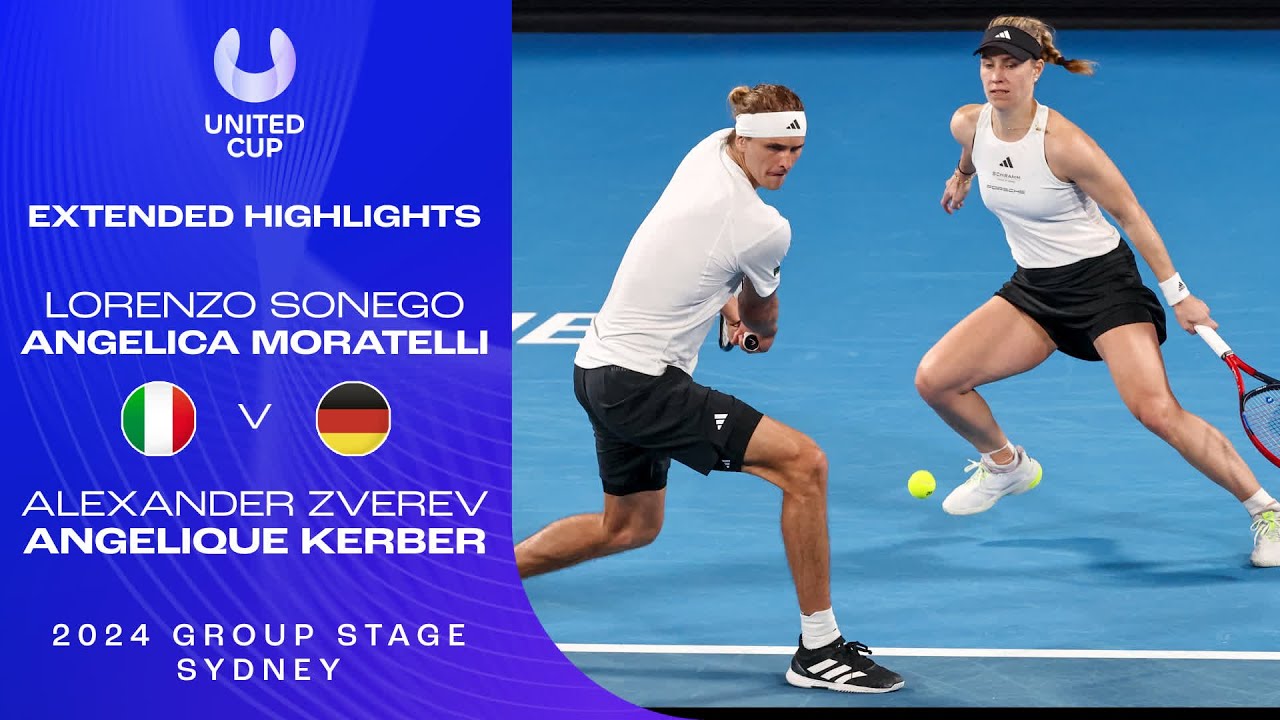 Sonego/Moratelli v Zverev/Kerber Extended Highlights | United Cup 2024 Group D