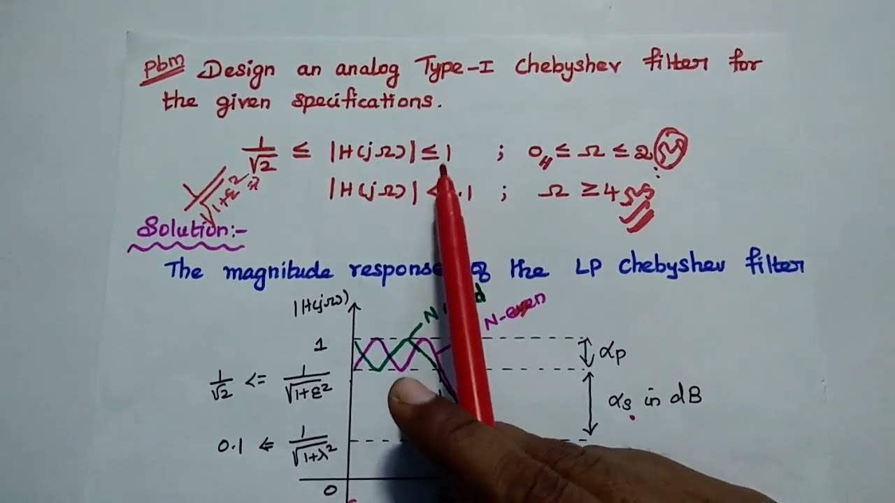 DSP #02 Problem solved in Chebyshev Filter in Tamil - Type I - DTSP - Analog Chebyshev LPF