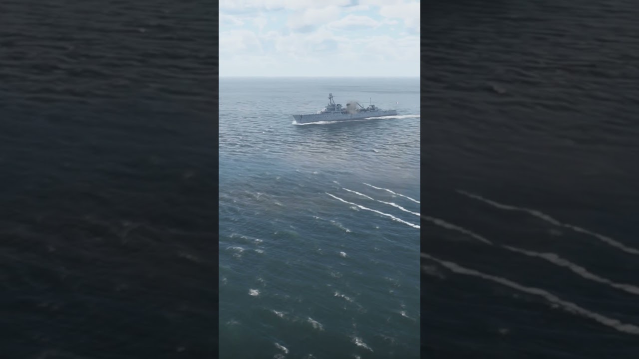 Underwater Payloads Target Miss on Naval Warship At Sea