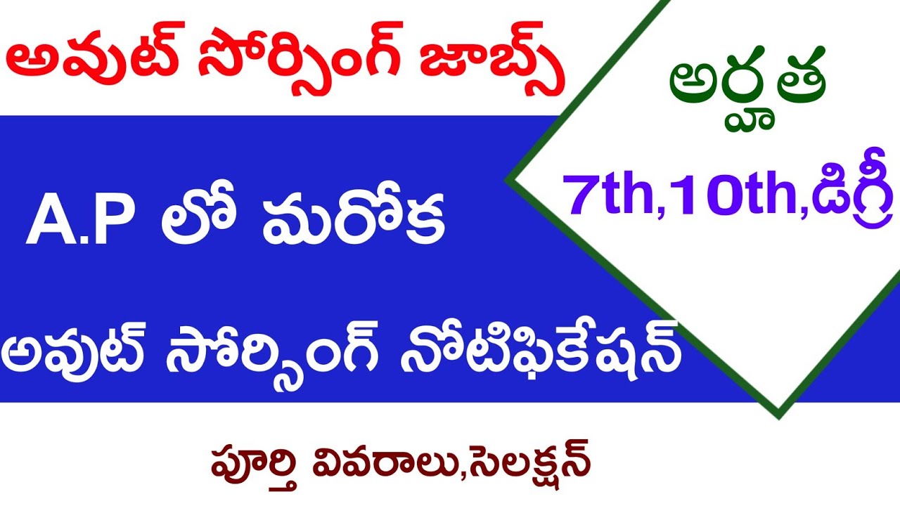 AP outsourcing jobs Notification 2020 | #apcosrecruitment | #JobSearch  | #JobsAcademy