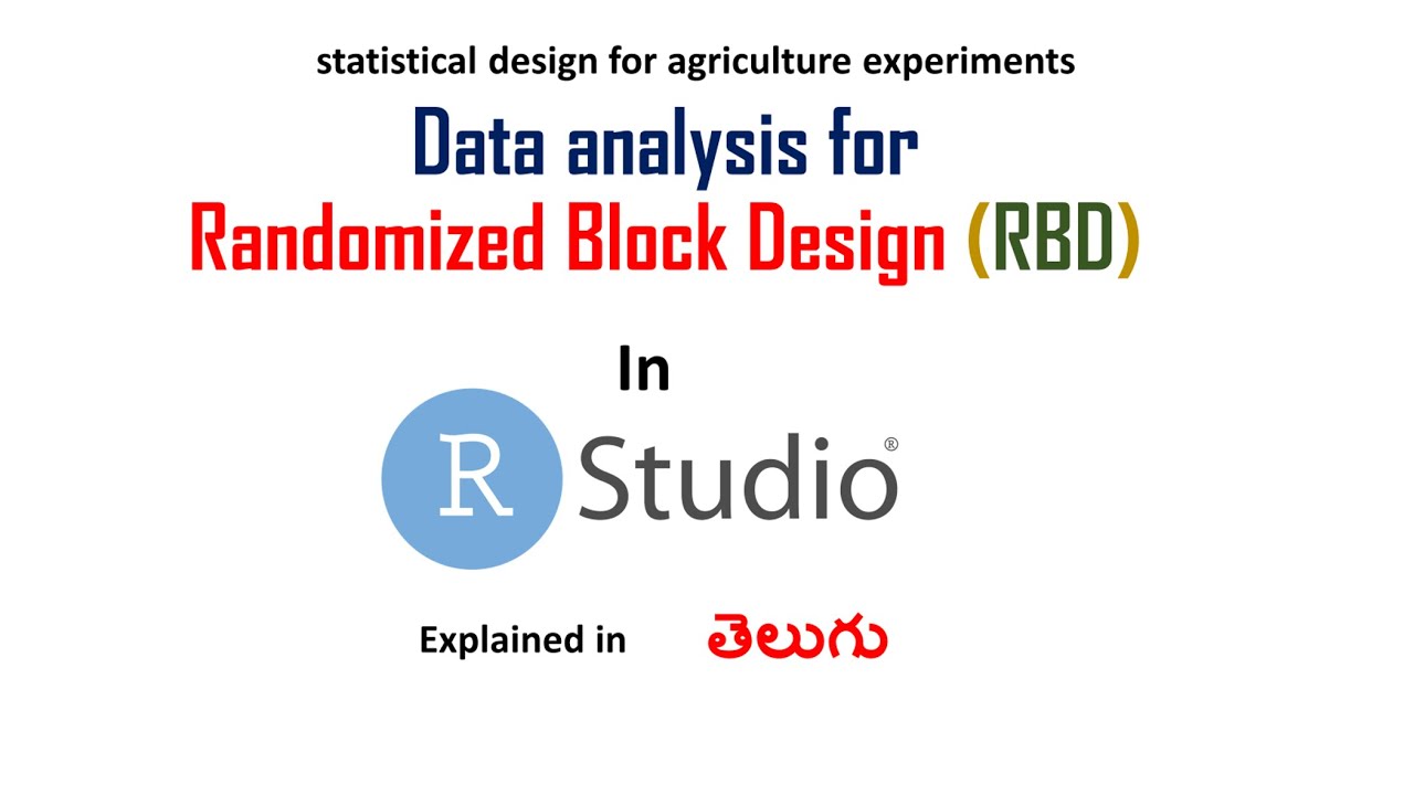 RBD (Randomized block design) analysis in R studio | Telugu | Agriculture | statistics |