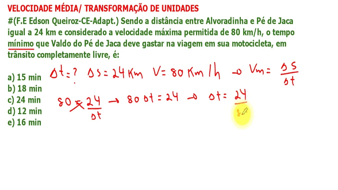 #(F.E Edson Queiroz-CE-Adapt.) Sendo a distância entre Alvoradinha e Pé de Jaca igual a 24 km ...