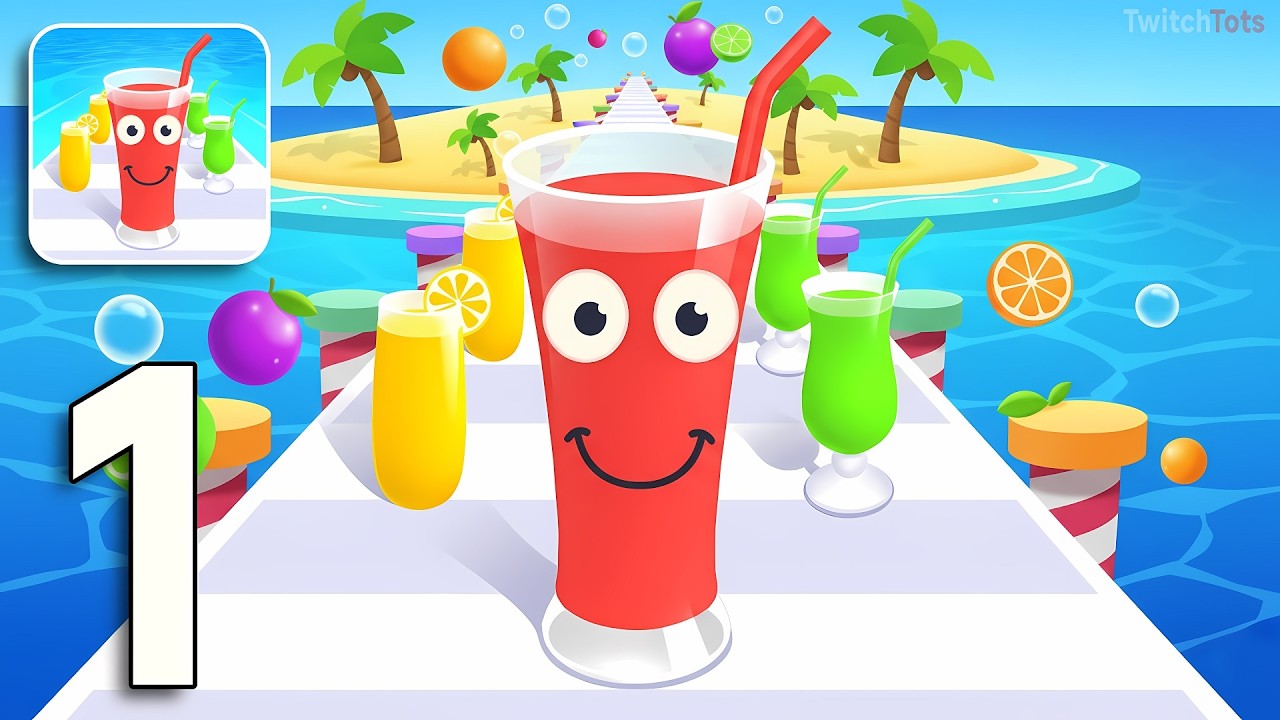 Juice Run - Gameplay Walkthrough Part 1 -Touch The Juice Of The Same Color! All Levels(Android, iOS)