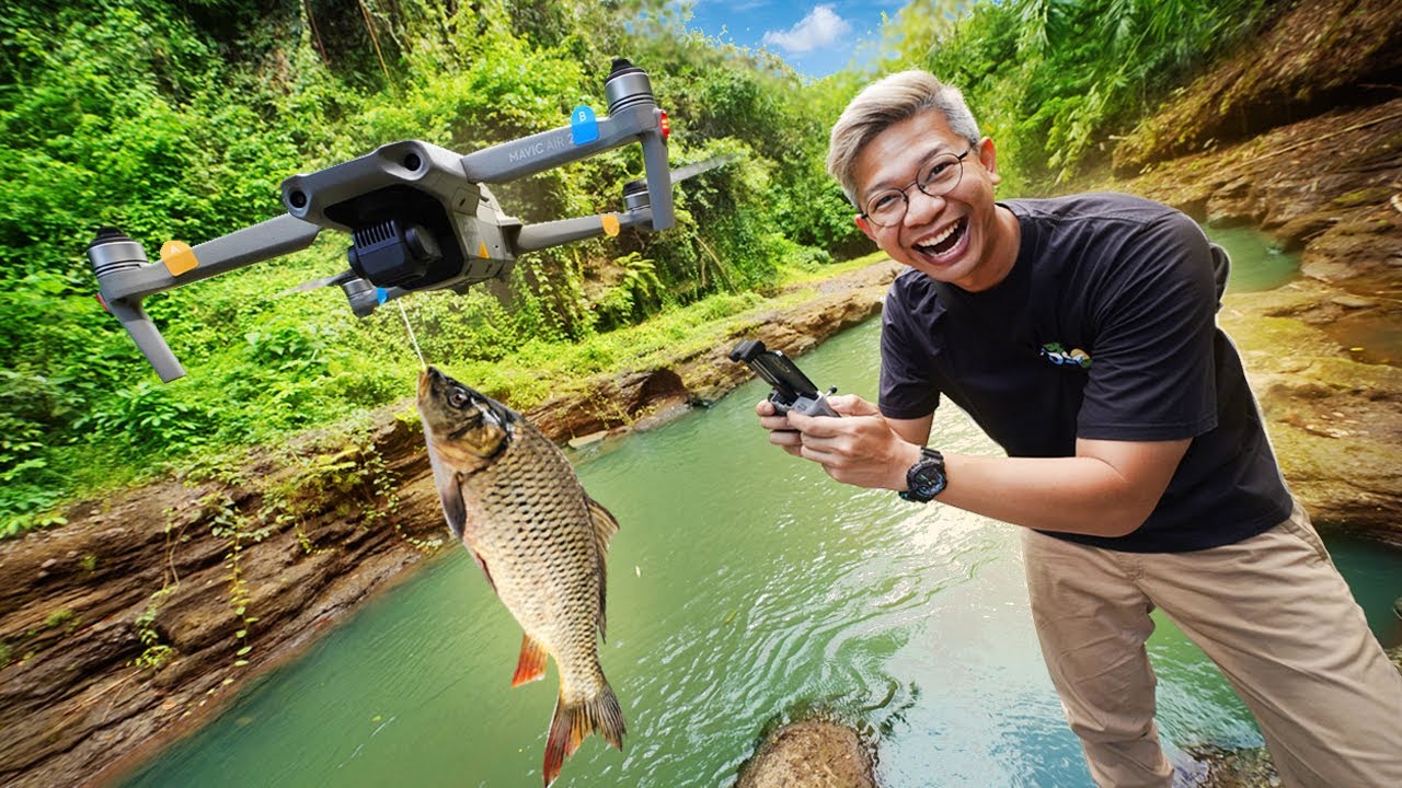 MANCING PAKAI DRONE!! DAPAT IKAN??!!
