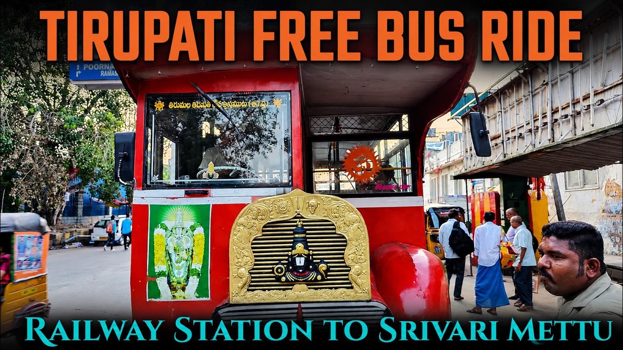 Tirupati Railway station to Srivari Mettu footpath Free Bus Ride 🚍 | TTD Free Bus Dharma Ratham