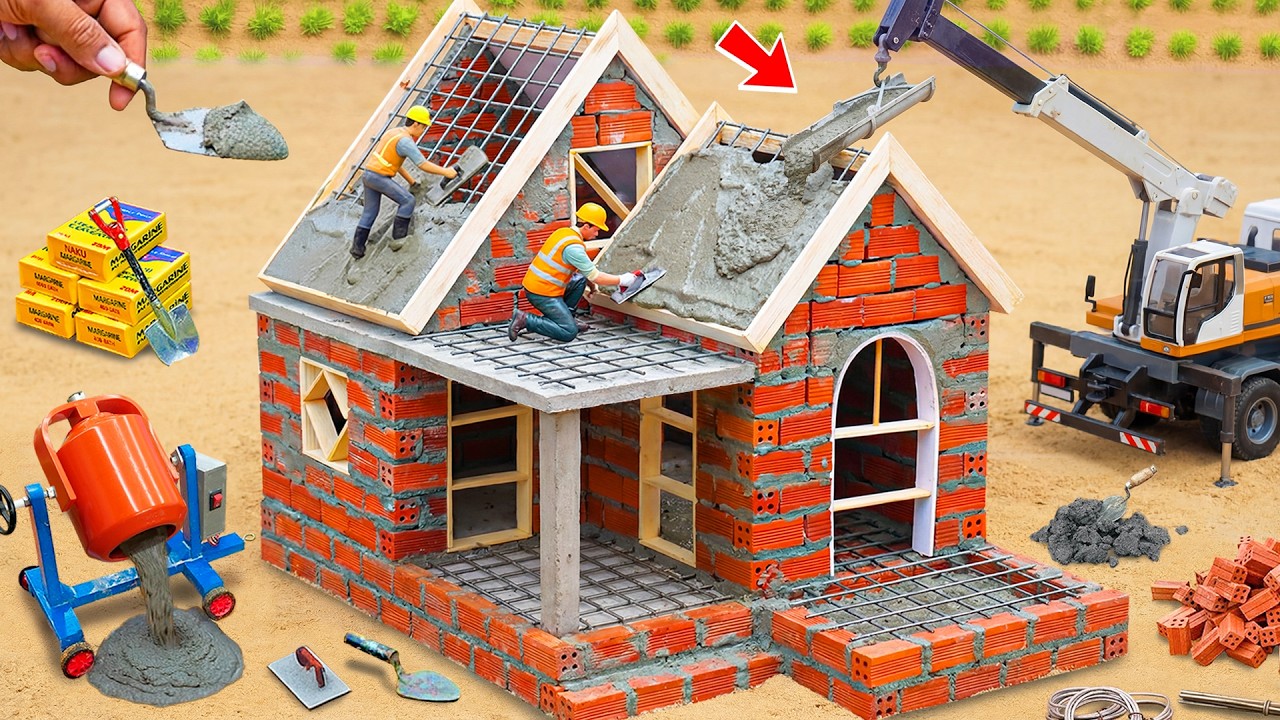 Thieves Firebomb a House | DIY Mini Fireproof Cement and Brick House Construction Science Project