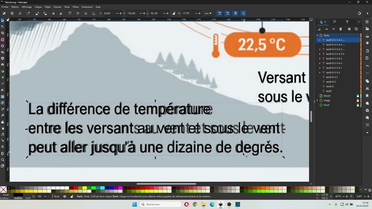 Inkscape - Réaliser un schéma simple (l'effet de foehn)