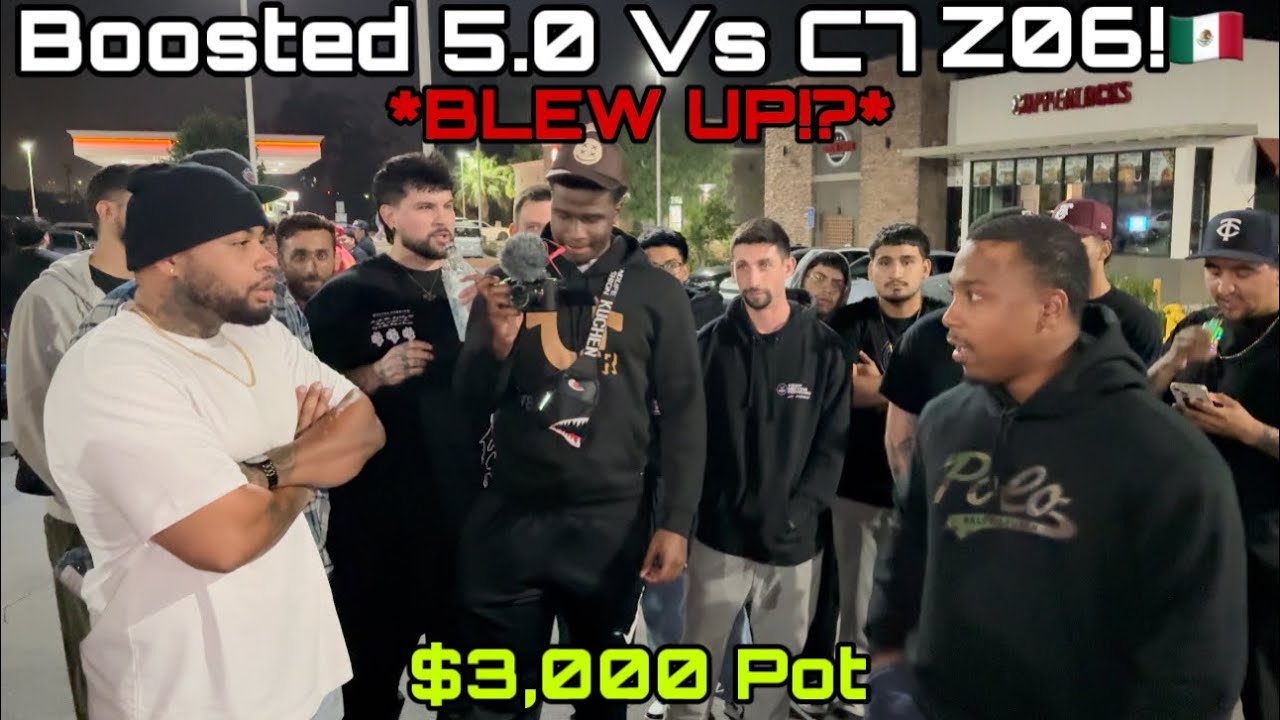 Boosted 5.0 Vs C7 Z06! $3,000 Pot #Ford #Mustang #Corvette