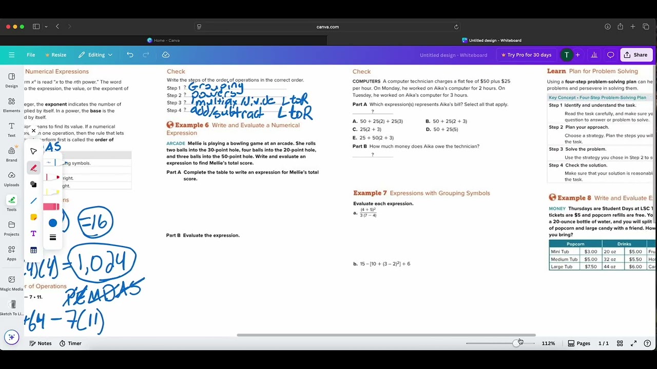 1.1 Numerical Expressions Notes(IM1)