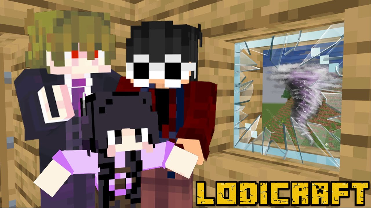 We Survived A TORNADO In Minecraft!