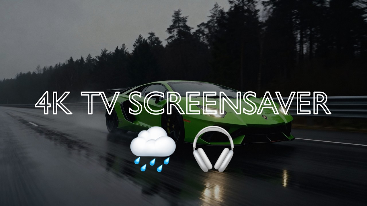 Lamborghini Aventador SVJ Drive in Rain 4K | Luxury TV Screensaver (Rain & V12 Sound)