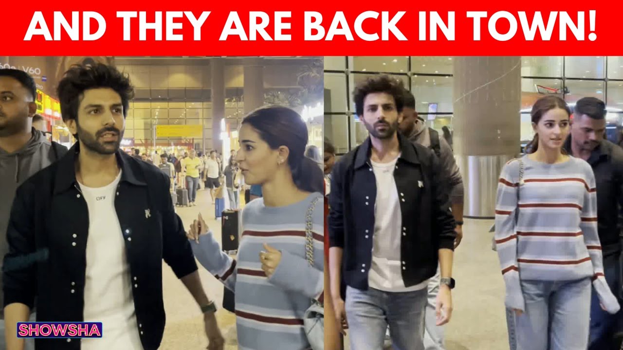 Kartik Aaryan & Ananya Panday Keep It Comfy As They Return To Mumbai | WATCH