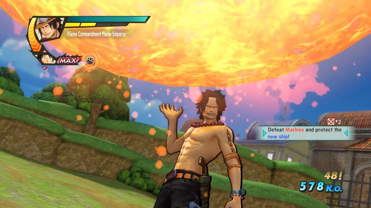 One Piece Pirate Warriors 3 Ace Level 100 Gameplay